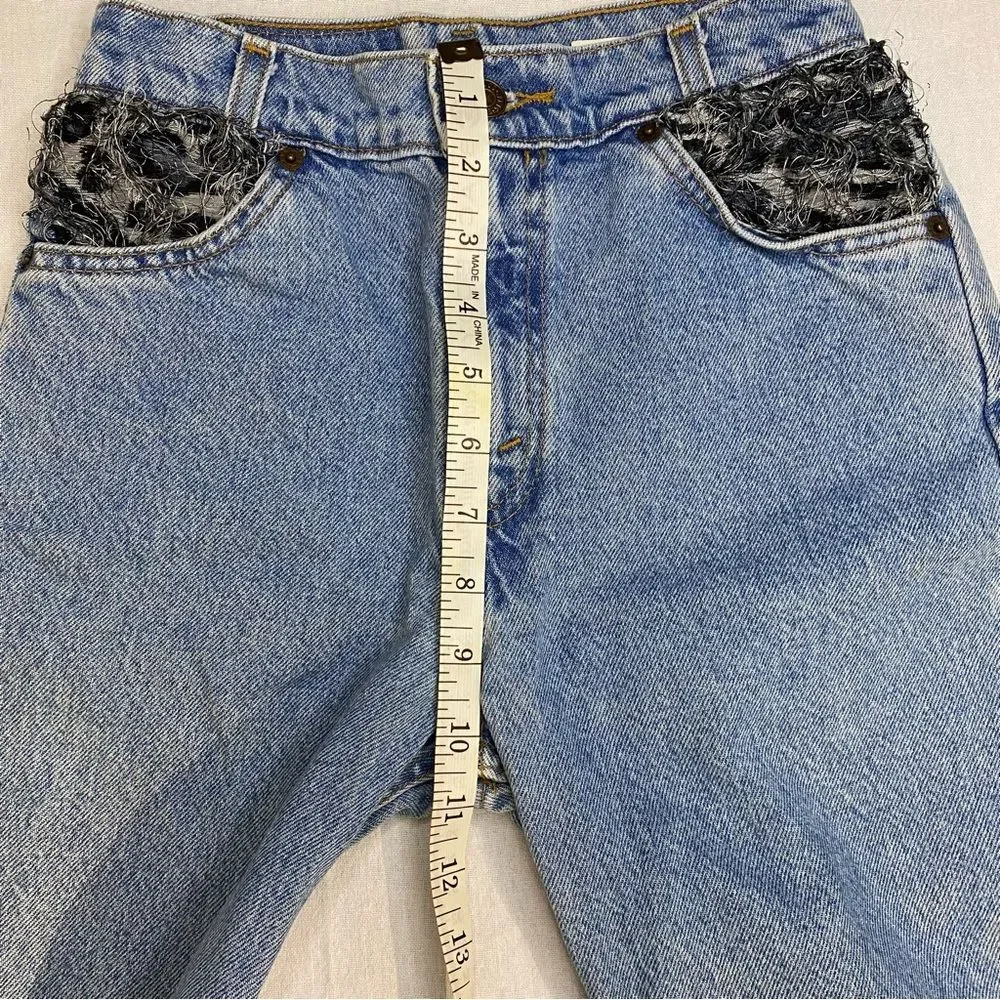 Vintage Levi’s 1997 Paisley Trim High Rise Jeans Girls 12 Orange Tab